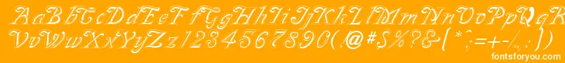 GeSilvette-Schriftart – Weiße Schriften auf orangefarbenem Hintergrund