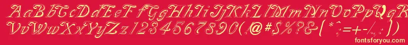 GeSilvette Font – Yellow Fonts on Red Background