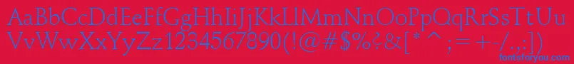 SchneidlerLightBt Font – Blue Fonts on Red Background