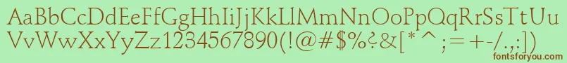 SchneidlerLightBt Font – Brown Fonts on Green Background