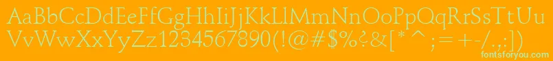 SchneidlerLightBt Font – Green Fonts on Orange Background