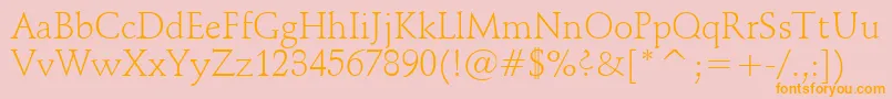 SchneidlerLightBt Font – Orange Fonts on Pink Background