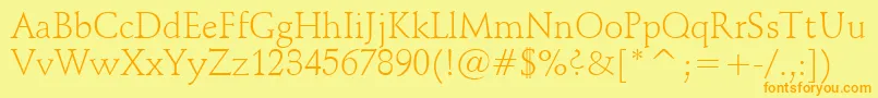 SchneidlerLightBt Font – Orange Fonts on Yellow Background