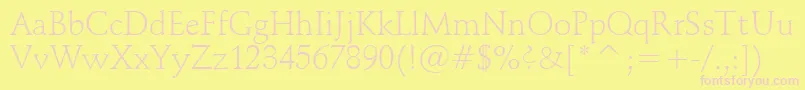 SchneidlerLightBt Font – Pink Fonts on Yellow Background