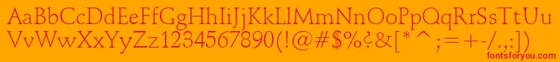 SchneidlerLightBt Font – Red Fonts on Orange Background