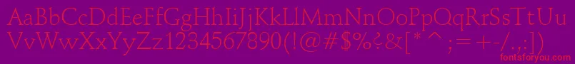 SchneidlerLightBt Font – Red Fonts on Purple Background