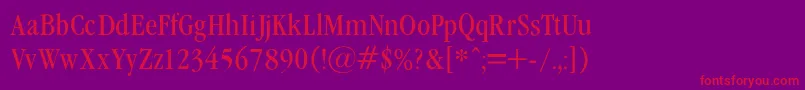 GaramondCondencedNormal Font – Red Fonts on Purple Background