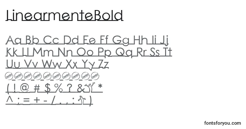 Schriftart LinearmenteBold – Alphabet, Zahlen, spezielle Symbole
