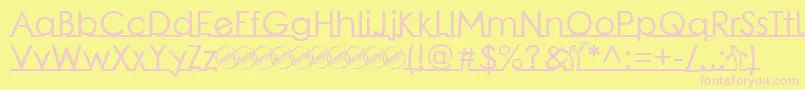 LinearmenteBold-fontti – vaaleanpunaiset fontit keltaisella taustalla