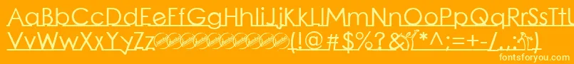 LinearmenteBold-Schriftart – Gelbe Schriften auf orangefarbenem Hintergrund