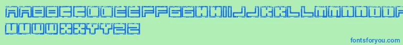 BimErodedFreePromo Font – Blue Fonts on Green Background