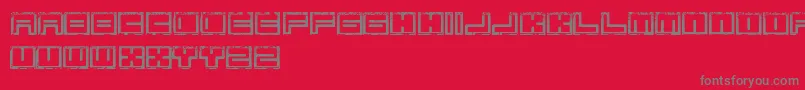 Fonte BimErodedFreePromo – fontes cinzas em um fundo vermelho