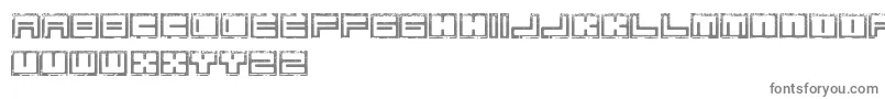 BimErodedFreePromo-fontti – harmaat kirjasimet valkoisella taustalla