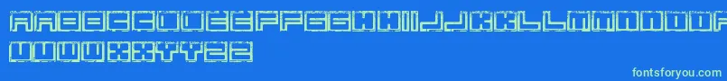 BimErodedFreePromo Font – Green Fonts on Blue Background