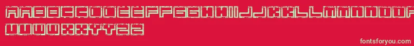 フォントBimErodedFreePromo – 赤い背景に緑の文字