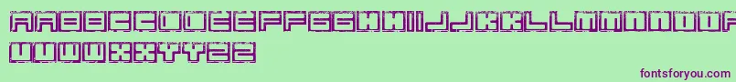 BimErodedFreePromo-Schriftart – Violette Schriften auf grünem Hintergrund