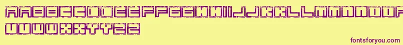 BimErodedFreePromo Font – Purple Fonts on Yellow Background