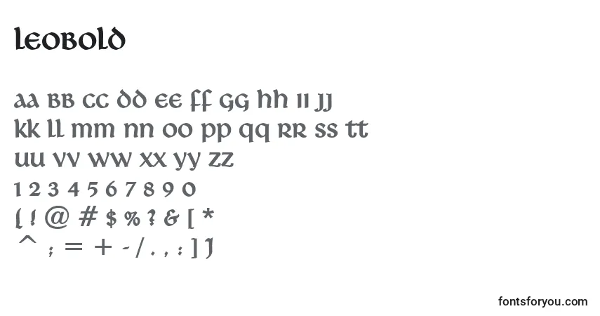 A fonte LeoBold – alfabeto, números, caracteres especiais