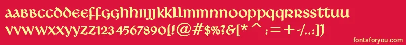 LeoBold Font – Yellow Fonts on Red Background