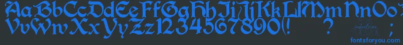 Perrygot Font – Blue Fonts on Black Background