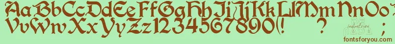 Perrygot Font – Brown Fonts on Green Background