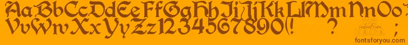 Perrygot Font – Brown Fonts on Orange Background