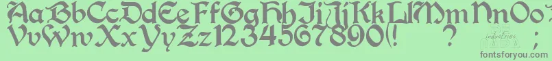 Perrygot Font – Gray Fonts on Green Background