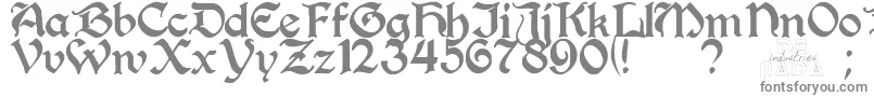 フォントPerrygot – 白い背景に灰色の文字