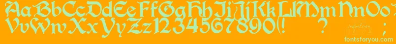 Perrygot Font – Green Fonts on Orange Background