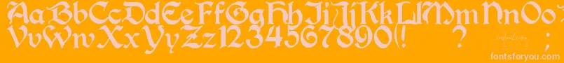 Perrygot Font – Pink Fonts on Orange Background