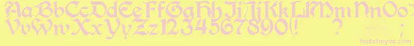 Perrygot Font – Pink Fonts on Yellow Background