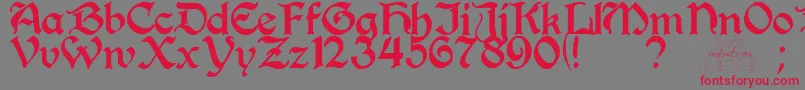 Perrygot-Schriftart – Rote Schriften auf grauem Hintergrund