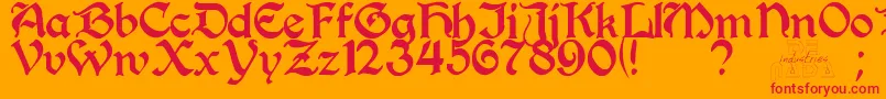 Perrygot Font – Red Fonts on Orange Background