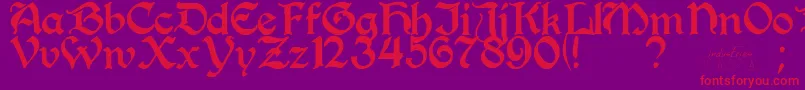 Perrygot Font – Red Fonts on Purple Background