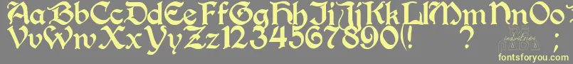 Perrygot Font – Yellow Fonts on Gray Background