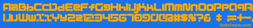 D3mouldismr Font – Orange Fonts on Blue Background