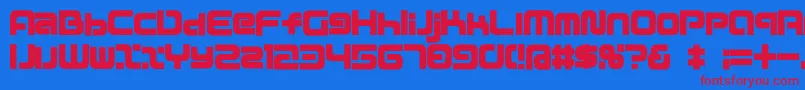 D3mouldismr Font – Red Fonts on Blue Background