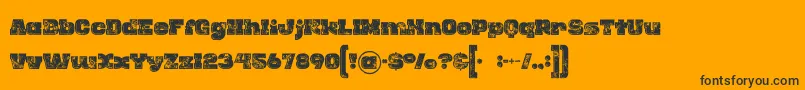 Rhinoinlinegrunge Font – Black Fonts on Orange Background