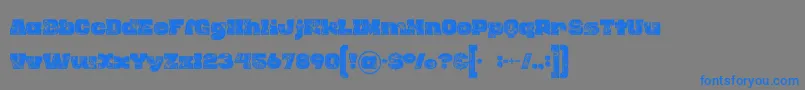 Rhinoinlinegrunge-Schriftart – Blaue Schriften auf grauem Hintergrund