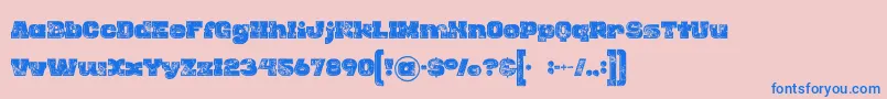 Rhinoinlinegrunge Font – Blue Fonts on Pink Background