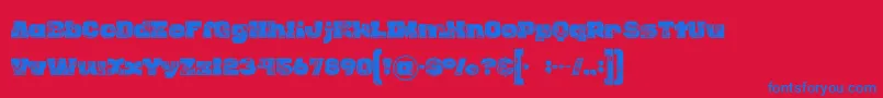 Rhinoinlinegrunge Font – Blue Fonts on Red Background