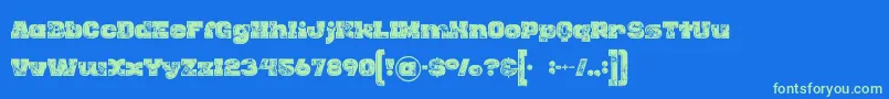 Rhinoinlinegrunge Font – Green Fonts on Blue Background