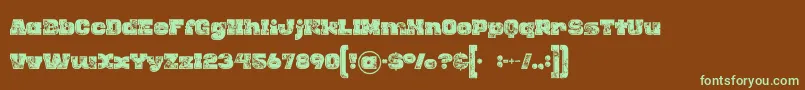 Rhinoinlinegrunge Font – Green Fonts on Brown Background