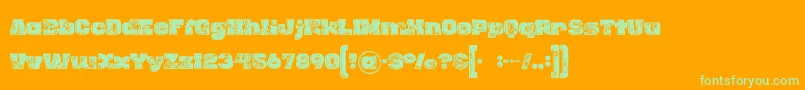 Rhinoinlinegrunge Font – Green Fonts on Orange Background