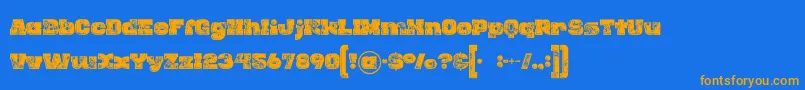 Rhinoinlinegrunge Font – Orange Fonts on Blue Background