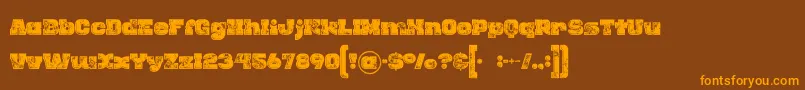 Rhinoinlinegrunge Font – Orange Fonts on Brown Background