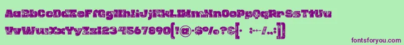 Rhinoinlinegrunge Font – Purple Fonts on Green Background