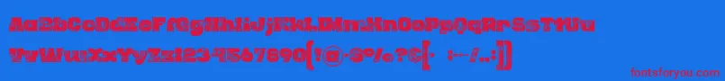 Rhinoinlinegrunge Font – Red Fonts on Blue Background