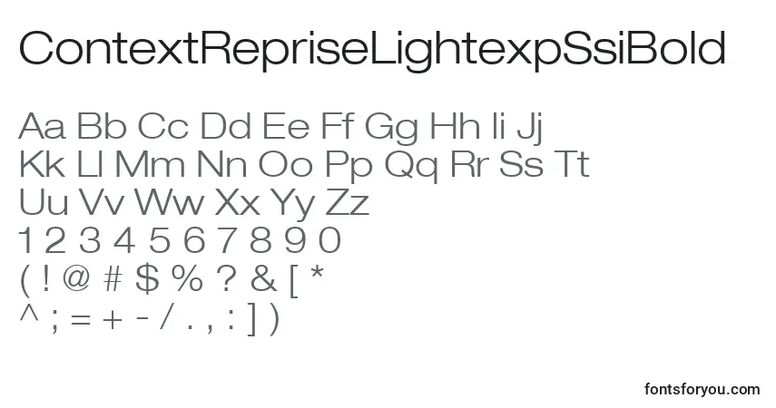 Czcionka ContextRepriseLightexpSsiBold – alfabet, cyfry, specjalne znaki