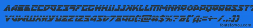 Nyetlaserital Font – Black Fonts on Blue Background